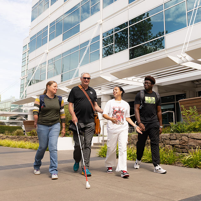 The digital accessibility team walking together